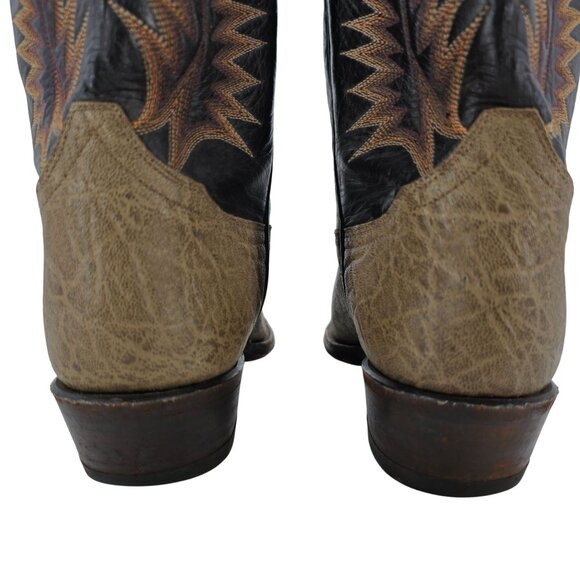 Vintage Tony Lama Exotic Leather Men's Size 9E Brown Cowboy Western Boots USA - Picture 11 of 16